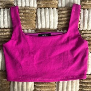 Pink Fitted Crop Tank Top